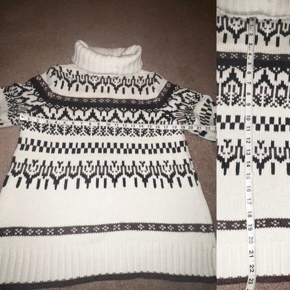 Madewell Iceblock Fair Isle Sweater Merino Wool Cream Brown LG - Picture 13 of 14